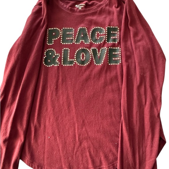 Member’s Marks Girl’s 2- Pack Tees “Peace &Love” & Leopard Heart Long Sleeve - Picture 5 of 5
